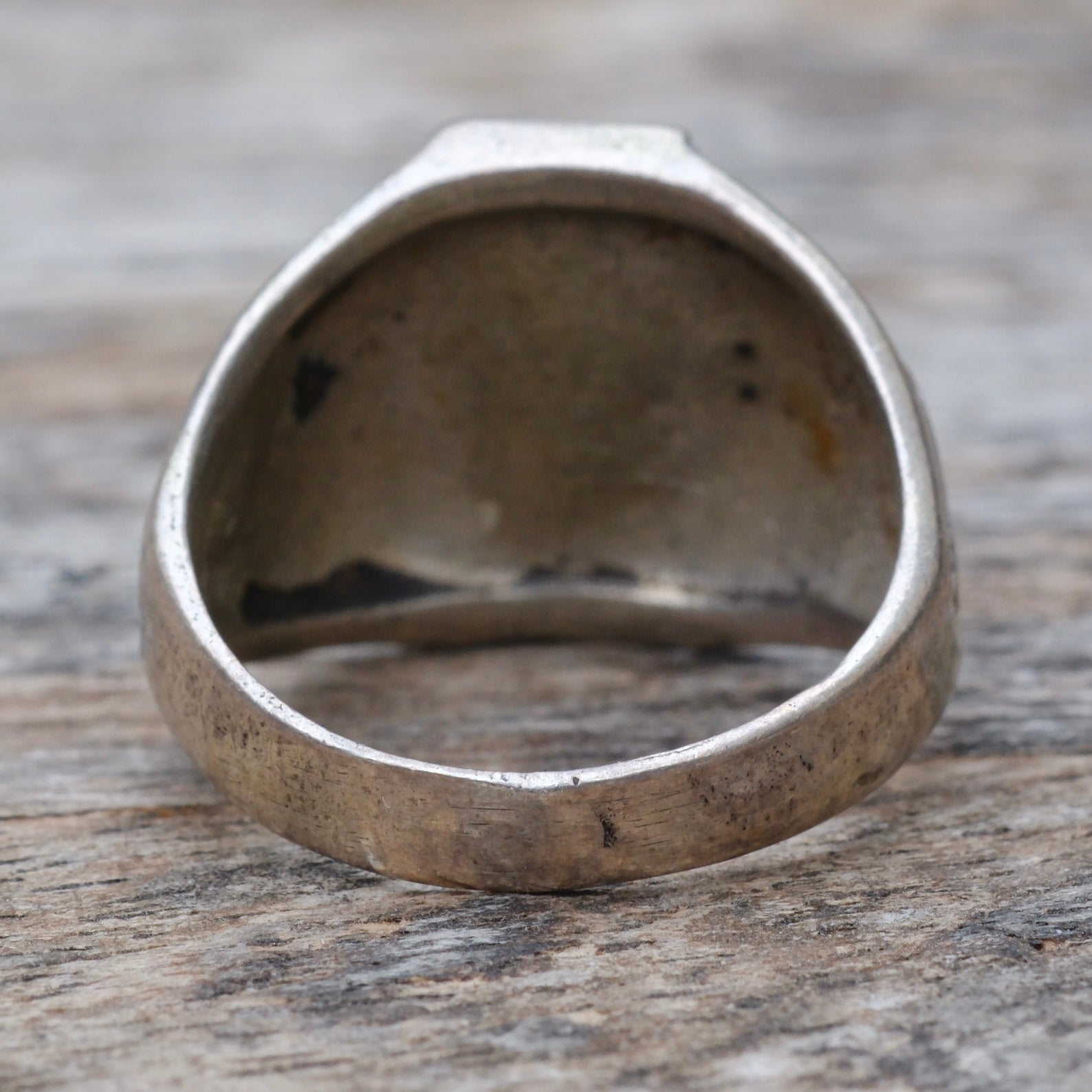 Vintage Sterling Mother Of Pearl and Spiny Oyster Inlay Floral Ring 9.5
