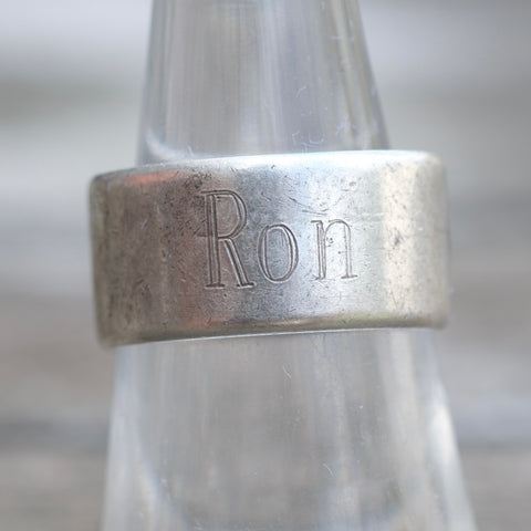 Vintage Sterling Silver RON Ring 6.5