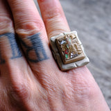 Vintage Mexican Biker Souvenir Ring 7.5