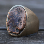 Vintage Worn Big Chief Mexican Biker Ring 9.5