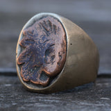 Vintage Worn Big Chief Mexican Biker Ring 9.5