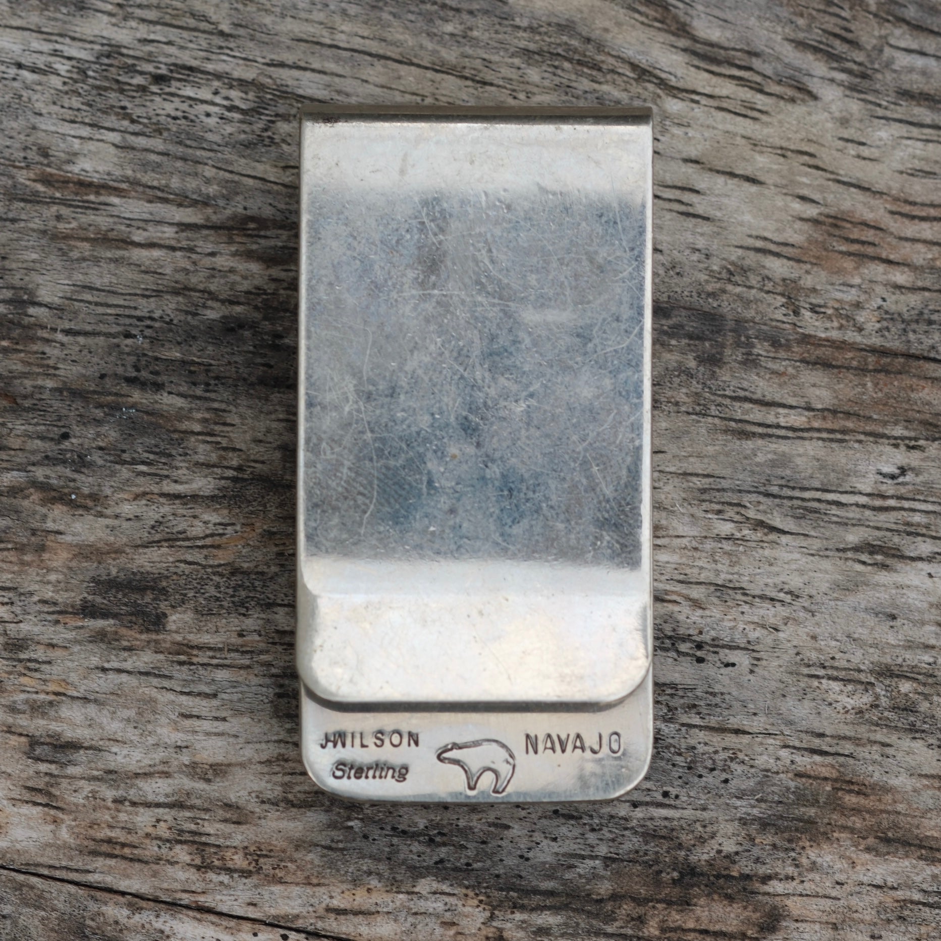 Vintage Sterling Silver Huge Turquoise Navajo Money Clip