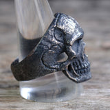 Vintage Sterling Skull Ring 13