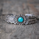 Vintage Sterling Turquoise Arrows Cuff