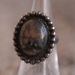 Vintage Sterling Petrified Wood Ring 5.25