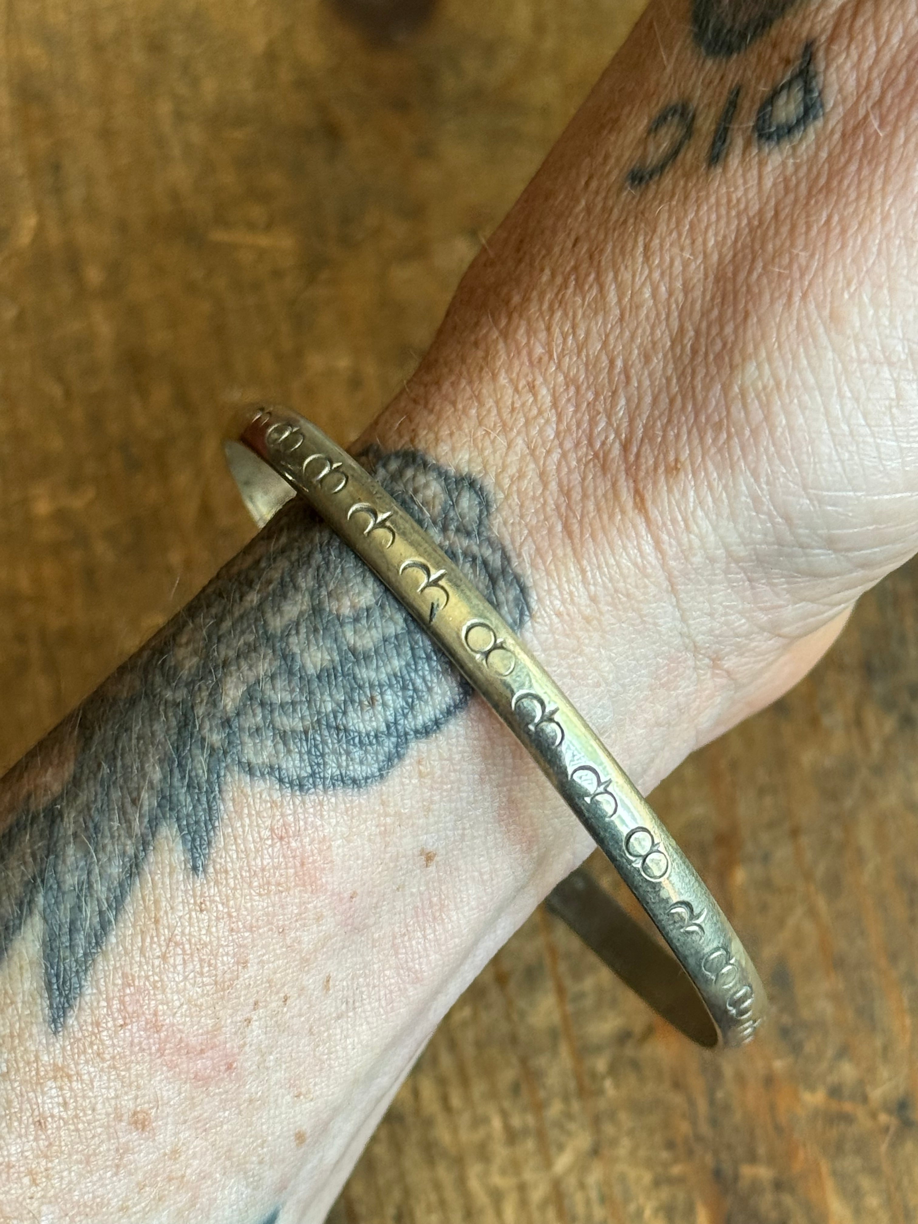 Vintage Sterling Silver Stamped Bangle