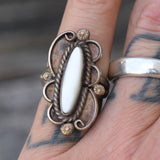 Vintage Sterling Mother Of Pearl Ring 6.5