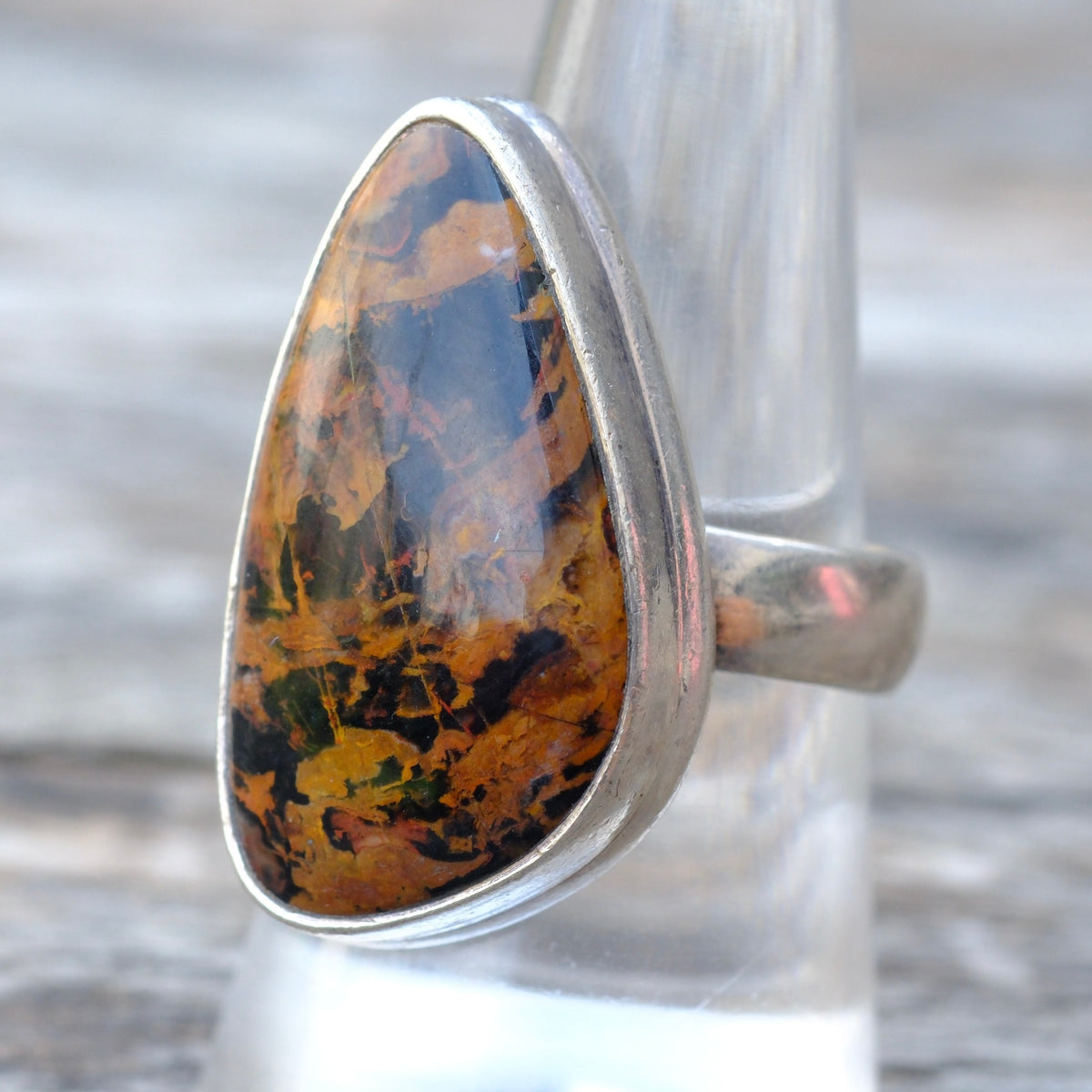 Vintage Sterling Jasper Ring 9