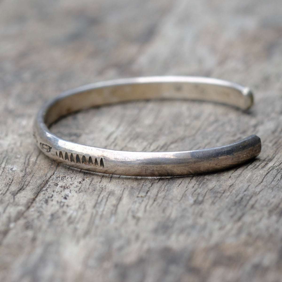Vintage Sterling Silver Stamped Cuff Bracelet