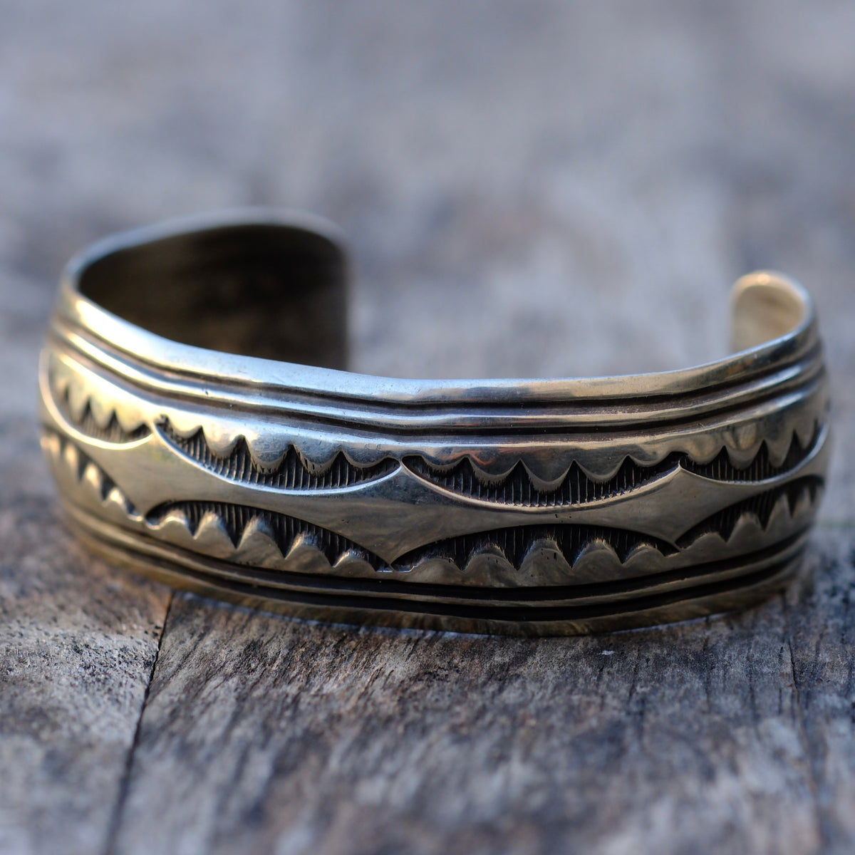 Vintage Sterling Stamped Cuff Bracelet