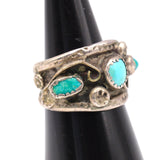 Vintage Sterling 3-Stone Turquoise Ring 8