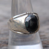 Vintage Sterling Hematite Signet Ring 9.25