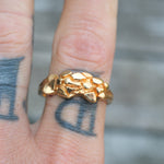 Vintage Gold Plated Nugget Ring 12.75
