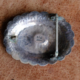 Vintage Sterling Stamped Turquoise Concho Belt Buckle