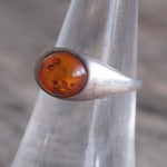 Vintage Sterling Amber Ring 7