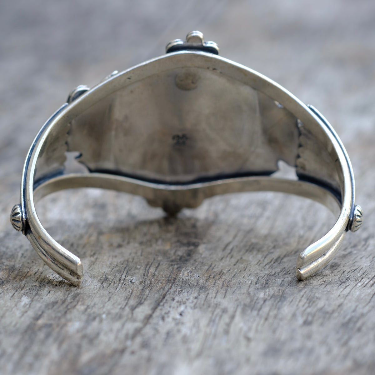 Vintage Sterling Turquoise Feather Cuff Bracelet