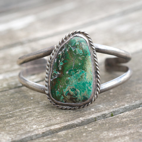 Vintage Sterling Chrysocolla Roper Cuff