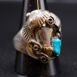 Vintage Sterling Turquoise Claw Ring 11