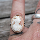 Vintage Sterling Cameo Ring 4