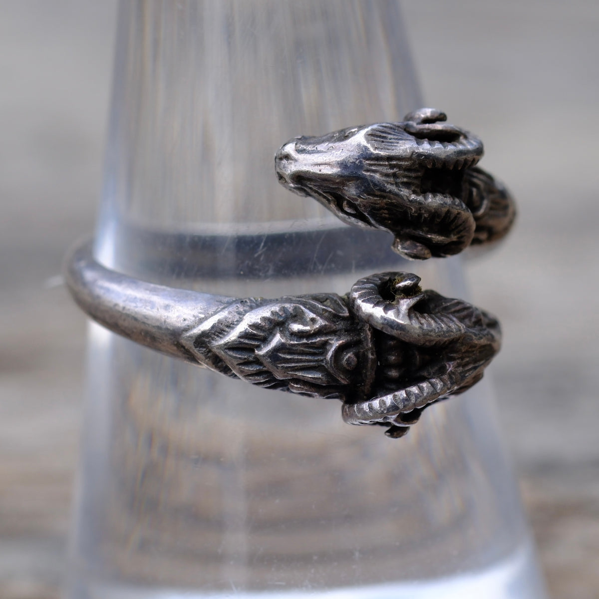 Vintage Sterling Silver Dragon Ring 8.25