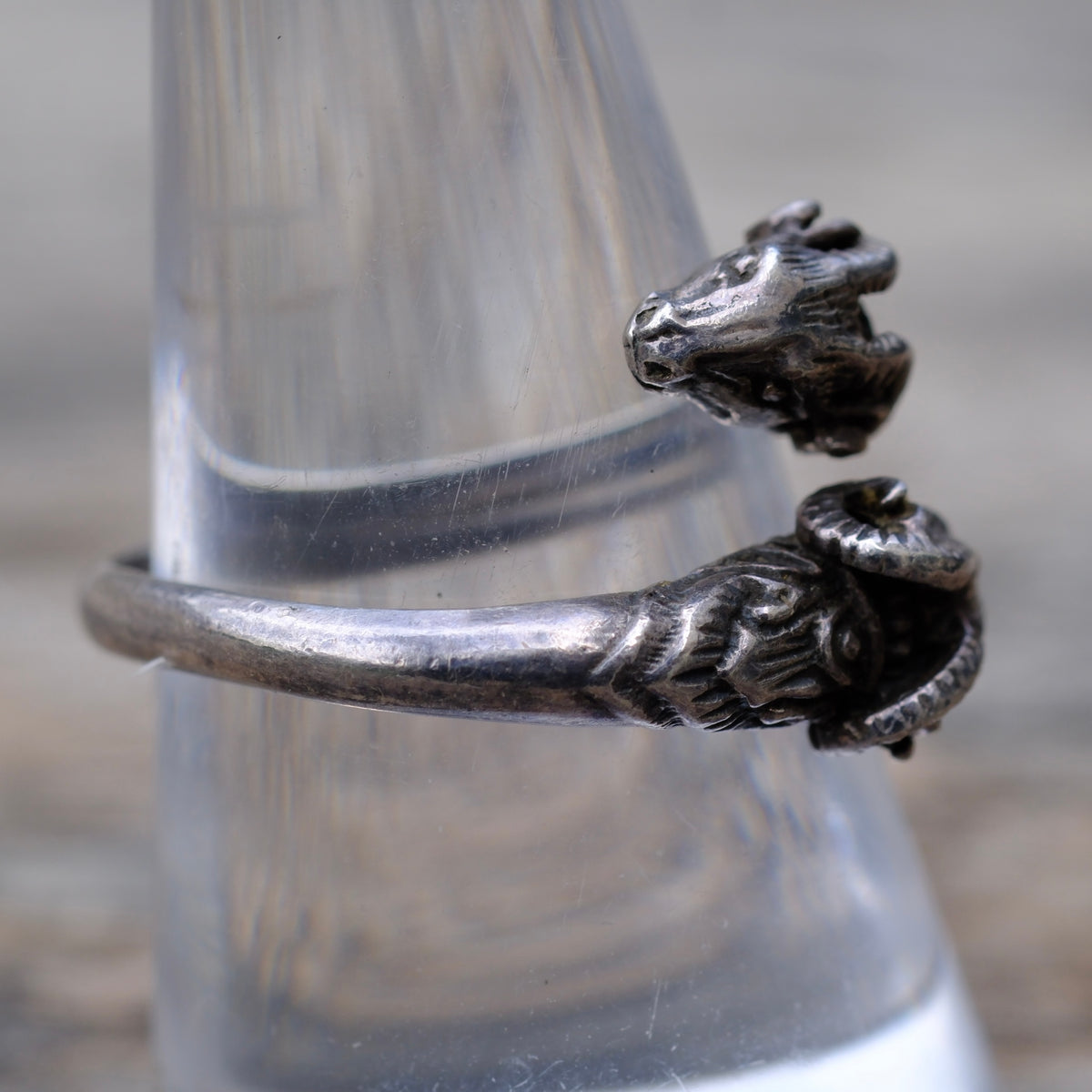 Vintage Sterling Silver Dragon Ring 8.25