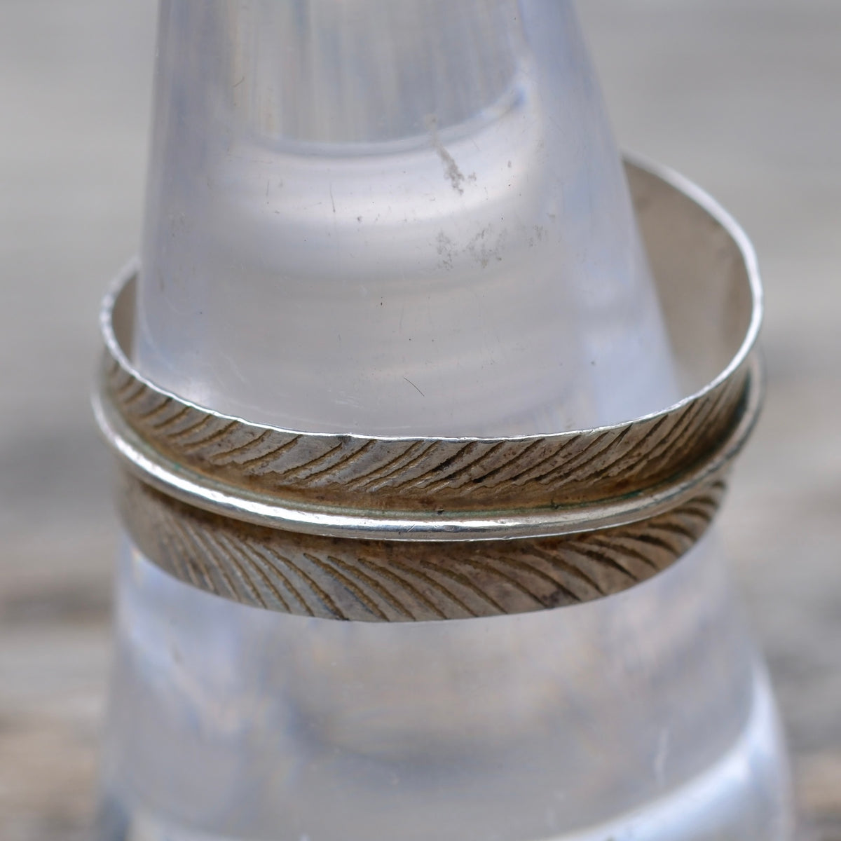 Vintage Sterling Silver Feather Ring 8.5