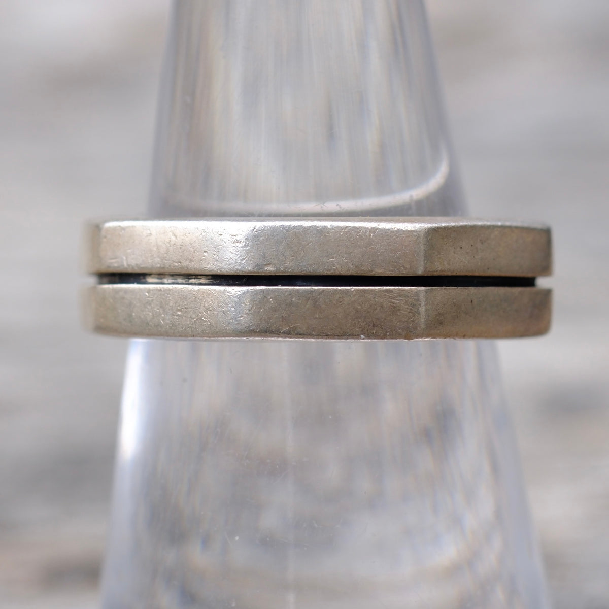 Vintage Sterling Silver Squared Band Ring 6.75