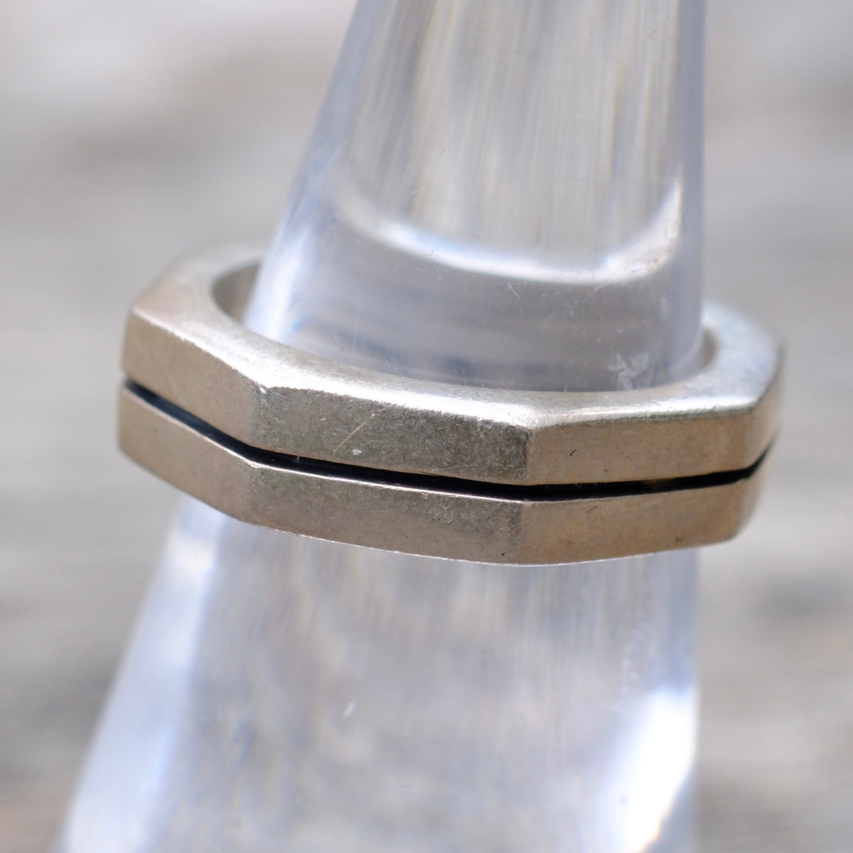 Vintage Sterling Silver Squared Band Ring 6.75