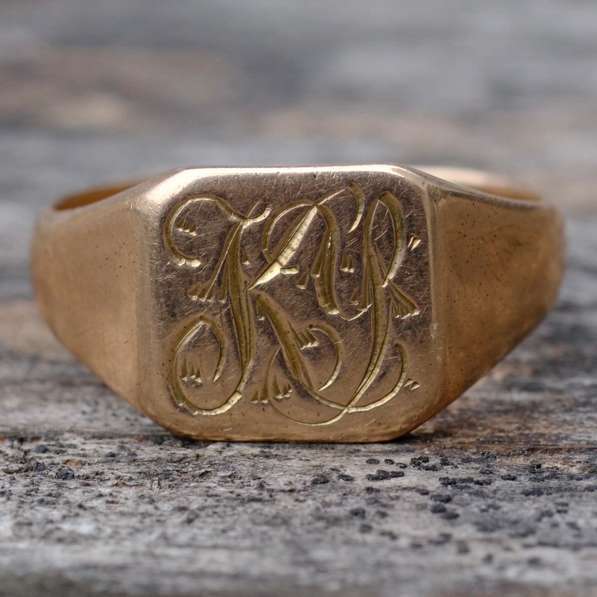 Vintage 10K Solid Gold KY Signet Ring 5.75