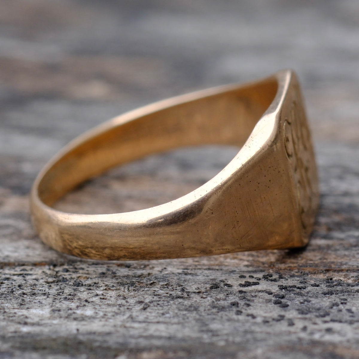 Vintage 10K Solid Gold KY Signet Ring 5.75