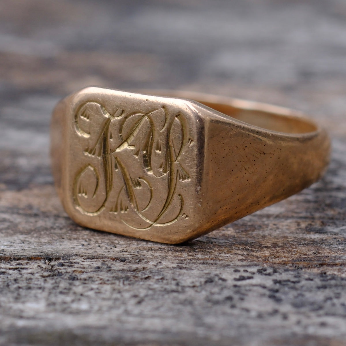Vintage 10K Solid Gold KY Signet Ring 5.75