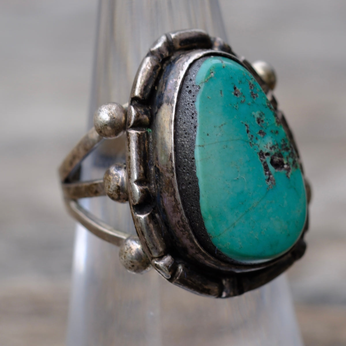 Vintage Sterling Turquoise Ring 6