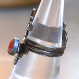 Vintage Sterling Coral Ring 8.25