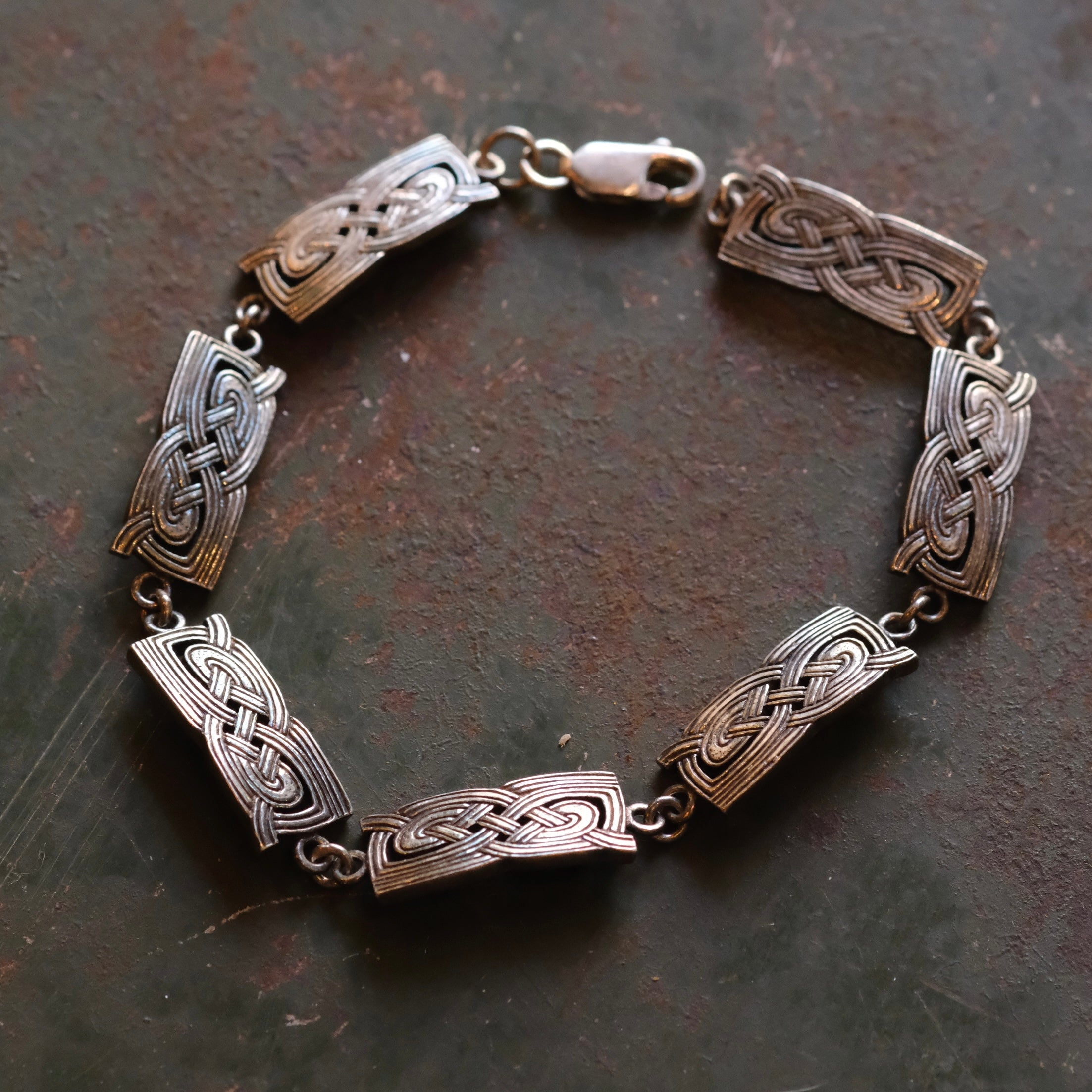 Vintage Sterling Silver Celtic Pattern Bracelet