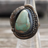 Vintage Sterling Turquoise Feather Ring 6.25
