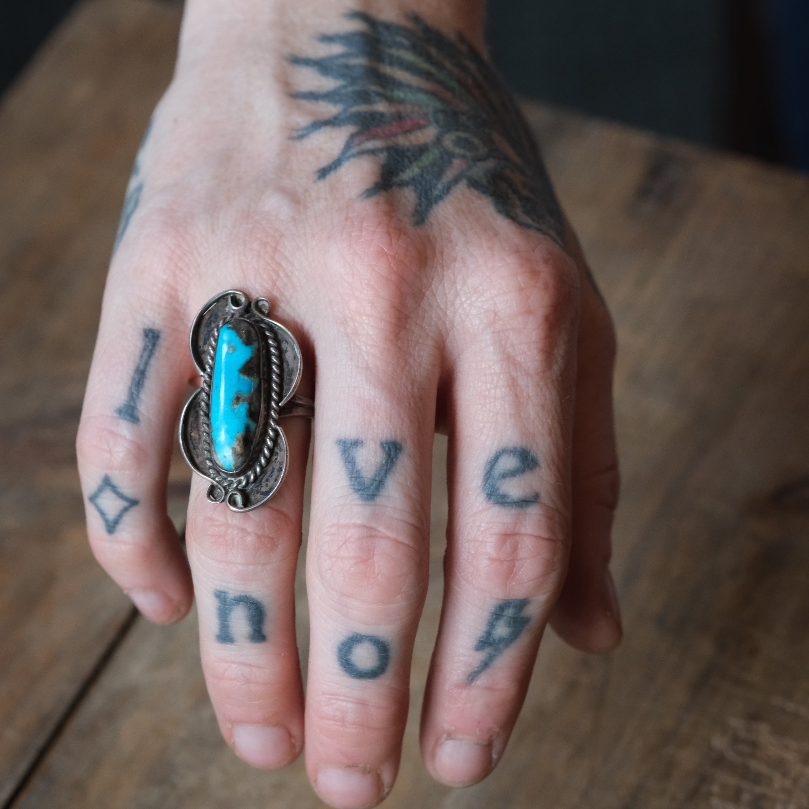 Vintage Sterling Turquoise Ring 5
