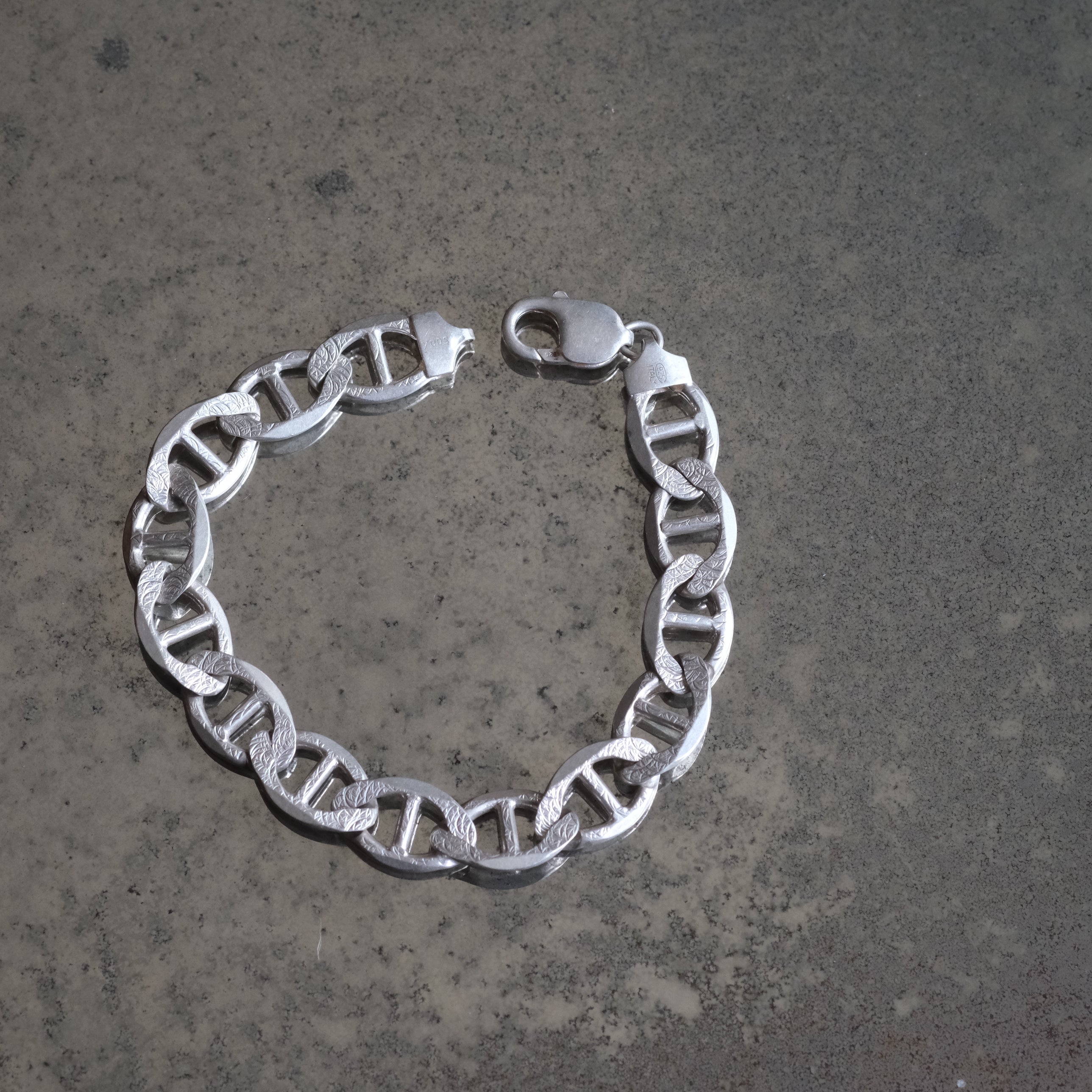 Vintage Sterling Mariner Chain Bracelet 9"