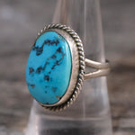 Vintage Sterling Turquoise Roper Ring 8.75