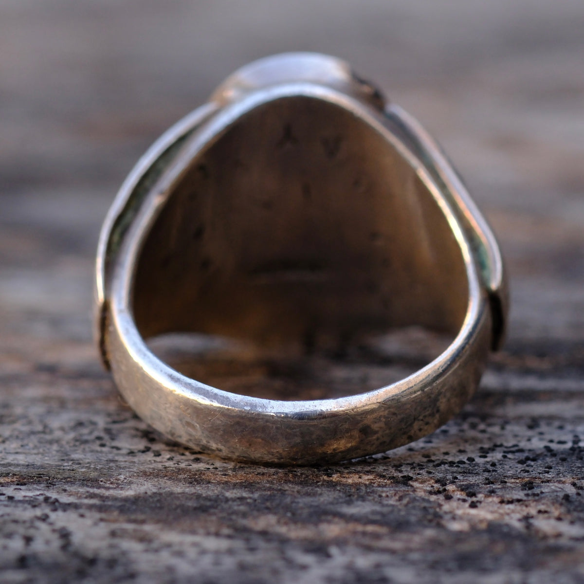 Vintage Sterling Multistone Inlay RIbbed Band Ring 10