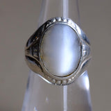 Vintage Sterling Mother Of Pearl Ring 5.5