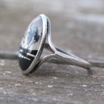 Vintage Sterling Painted Butterfly Wing Ring 5.25