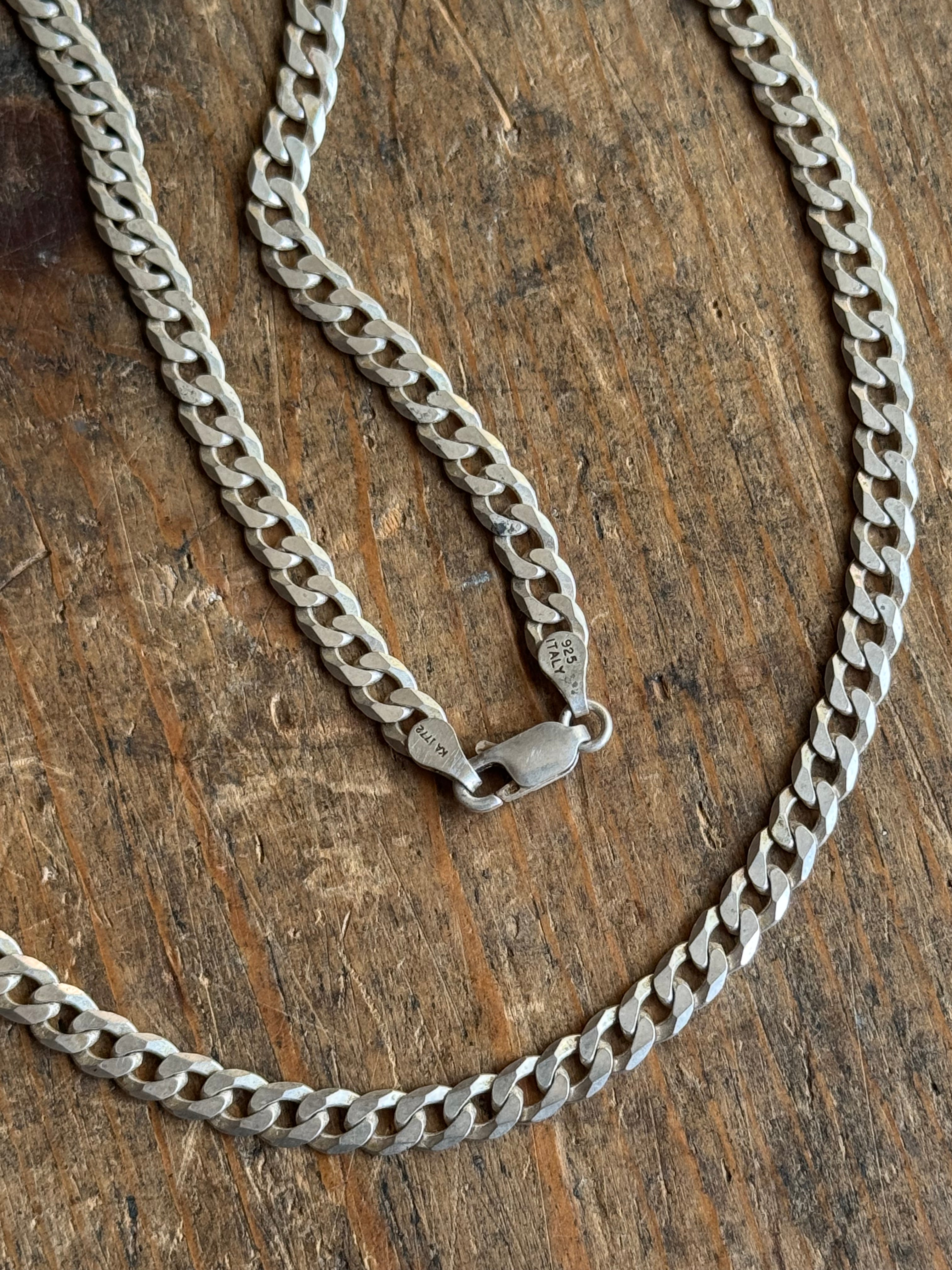 Vintage Sterling Silver 20” Curb Chain