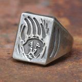 Vintage Sterling Silver Hopi Bear Paw Ring 10.75