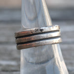 Vintage Sterling Silver Ribbed Band 7.75