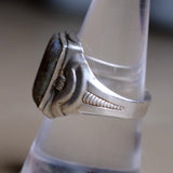 Vintage Sterling Natural Opal Signet Ring 9