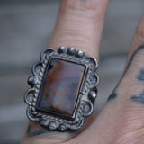 Vintage Sterling Agate Ring 5