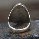 Vintage Sterling Wood Inlay Ring 7.5
