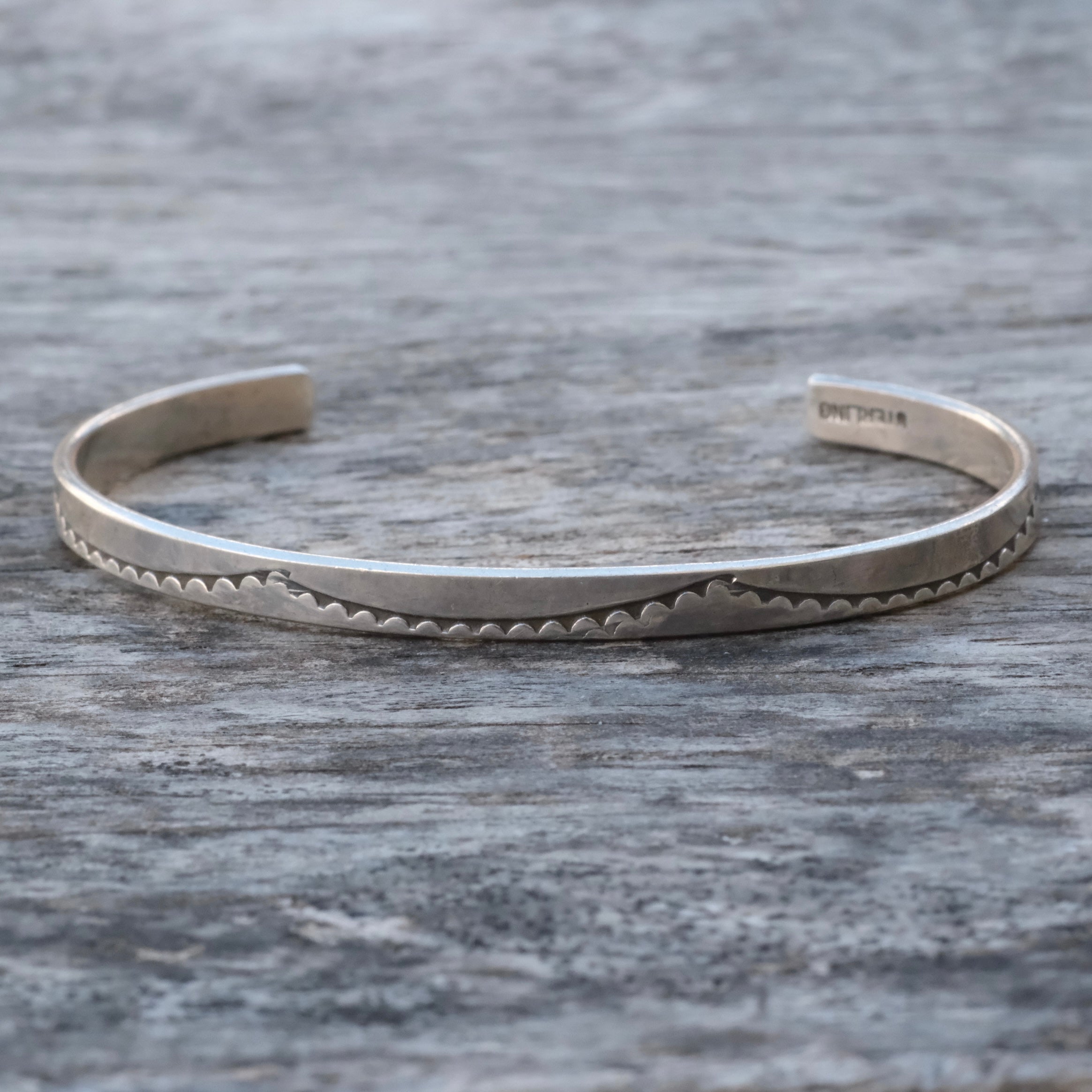 Vintage Sterling Stamped Cuff Bracelet