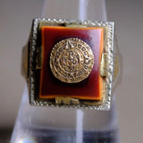 Vintage Mexican Biker Aztec Souvenir Ring 9.75