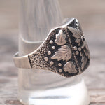 Vintage Sterling Silver Feather Signet Ring 10.5